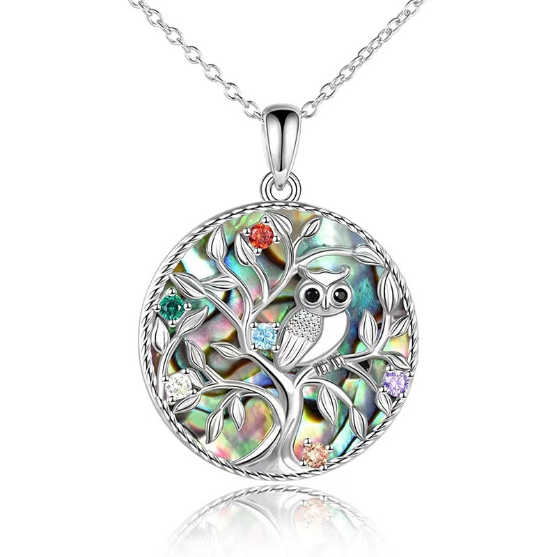 Wholesale Owl Tree Of Life Alloy Pendant Necklace
